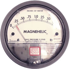 Closeup of a Magnehelic Gauge